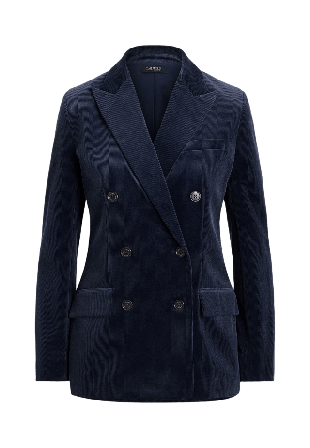 Lauren Ralph Double-Breasted Corduroy Blazer Kavajer Dam Blå 38