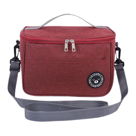 Bärbar Isolerad Lunchväska Multifunktionell Kylväska med Stor Kapacitet för Picknick Hemma Vinröd S