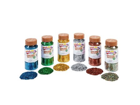 Bioglitter 113gr blå - Lyreco - Skola och förskola > Hobbymaterial > Paljetter, strössel och glitterlim