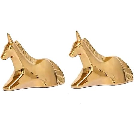 2 kpl Kultaiset Koti Sisustus Pienet Eläimet Ilmapallo Hahmo Koriste Keramiikka Yksisarvinen Veistos Koti Pöytä Työpöytä Toimisto Kahvi Koristeellinen