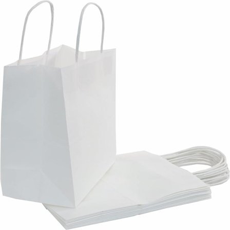 Versatile Kraft Paper Bags, Recycled Paper For Customizable Decoration And Sturdy Construction, White Multi-Purpose