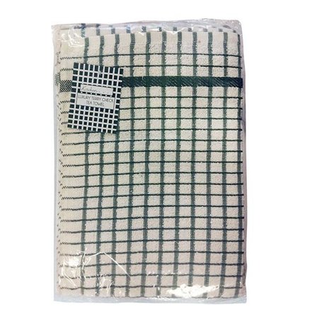 Nr 50 Terry Check Diskhandduk Grön One Size One Colour