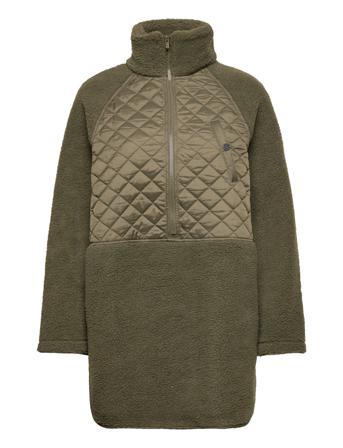 Vilanaia L/S Long Teddy Anorak Outerwear Jackets Anoraks Khakinvihreät Vila