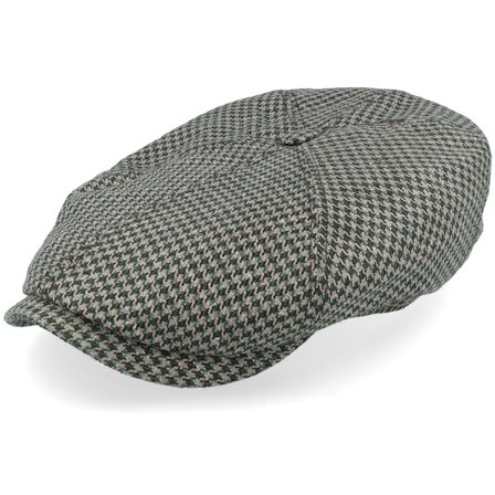 Stetson - Grün flatcap Cap - 6-panel Cap Silk Houndstooth Blue/Brown Flat Cap @ Hatstore