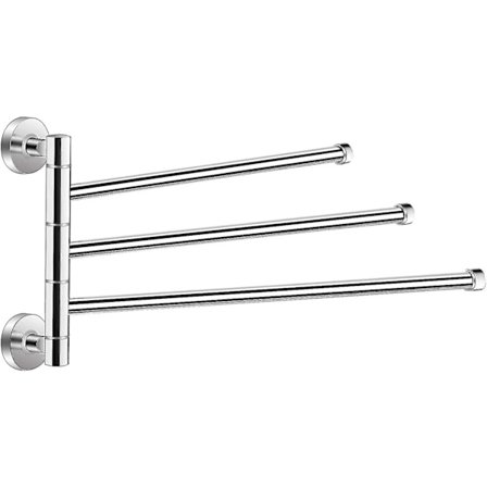 Väggmonterad Svängbar Handdukshängare 3-arms Rostfritt Stål Handduksstång Rotation Vikbar Badrum Kökshandduksstänger (3 Stänger)