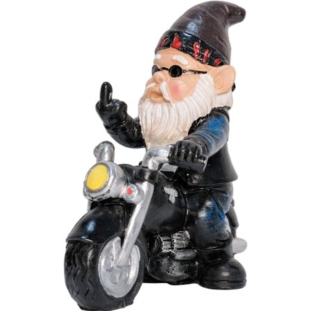 Håndmalet Samlerobjekt Motorcykel Gartenzwerg Udendørs Statue, Vandtæt Unik Have Gartenzwerg Statue Til Indendørs Udendørs Indretning, Poly Resin