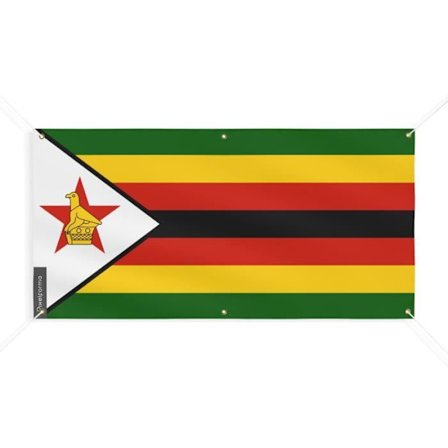 Zimbabwe Flag Banner 6 Øjer 40x80cm i polyester