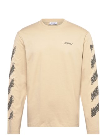 Off-White Pixel Diag Skate L/S Tee - Beige - XS
