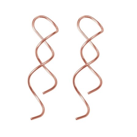 Håndlavede snoede spiraløreringe til kvinder, rustfrit stål, trådede dinglende øreringe, minimal smykker, lineære øreringe