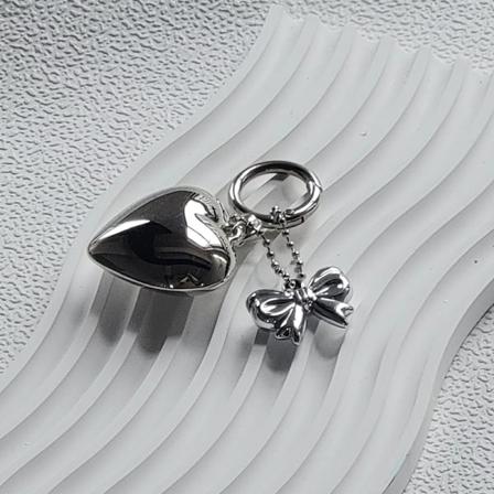 n Bowknot hjerte nøglering Y2K metal nøglering rygsæk vedhæng dec