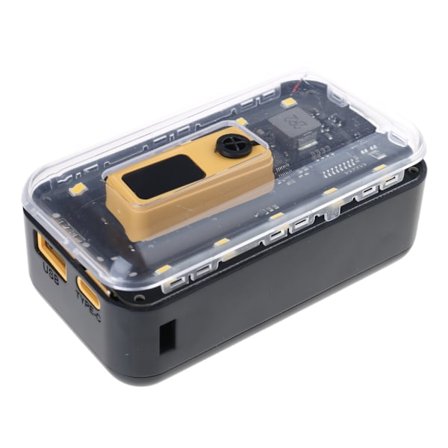 Gjennomsiktig batterideksel med intelligent enhetsgjenkjenning og sikkerhetsfunksjoner for oppbevaringsboks for 2x 21700 batterier