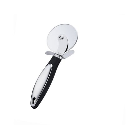 Premium Pizza-skærer i rustfrit stål, ultraskarpt hjul med skridsikkert ergonomisk håndtag - Professionel pizza-skærer til dej, bagværk