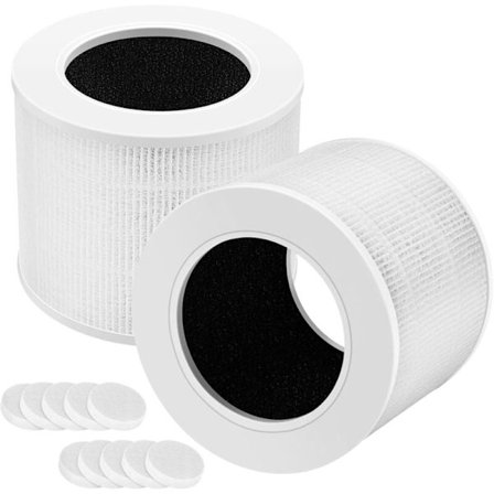 LEVOIT Core Mini Ilmanpuhdistimen Vaihtosuodattimet 2 kpl ja 10 Aromityynyä 3-in-1 True HEPA -suodatin, Yhteensopiva LEVOIT Core Minin kanssa