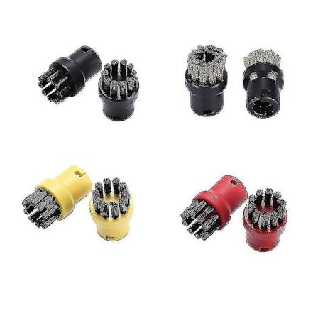 Rund borste för Kärcher ångtvätt, set om 8, gul, röd, svart, mässing