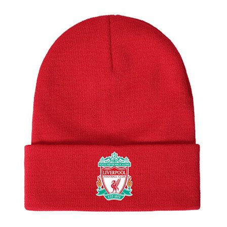Liverpool FC Unisex Voksen Strikket Manschet Crest Hat - Julegaver til Fodboldfans