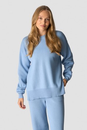 Soft Knit Oversized Crewneck Light Blue