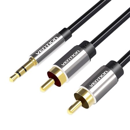 Kabel Audio 2xRCA til 3,5 mm Vention BCFBD 0,5 m (svart)