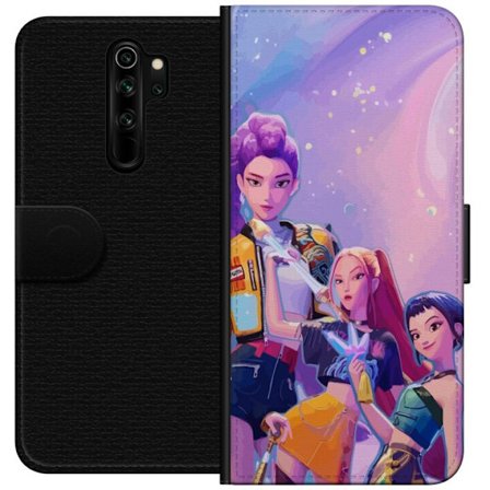 Kompatibelt Lommeboketui til Xiaomi Redmi Note 8 Pro Futuristiske popdamer i neonfarger med magiske detaljer mot en drømmeaktig galaksebakgrunn