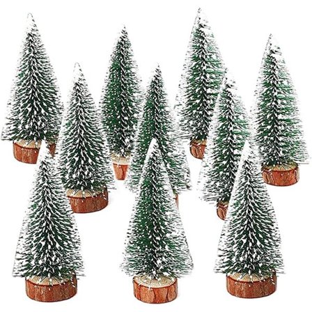 10 st Mini julgran skrivbordsprydnad (julgran, 10 cm)