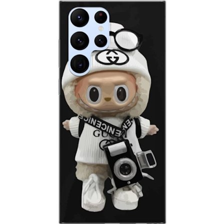 Yhteensopiva Puhelinkuori Samsung Samsung Galaxy S22 Ultra 5G Tyylikäs muotoilijafiguuri kameralla ja katutyyliä, leikkisä keräilyfiguuri trendikk