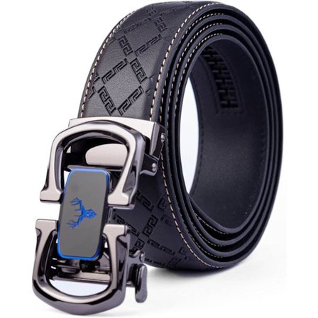 Kulebelte i kveg-skinn med klikk-spenne for menn - Mote, Business, Casual - Justerbar glidende automatisk spenne