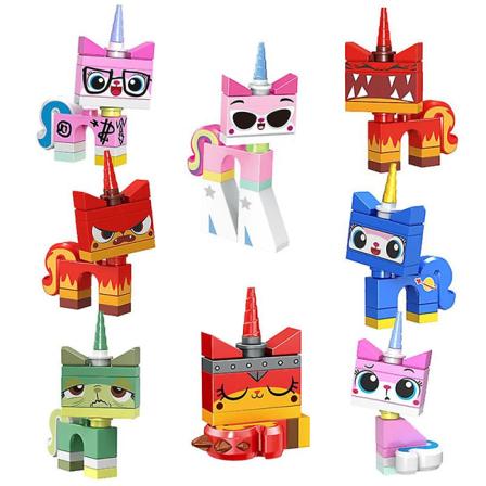 Unicorn Cat Building Blocks Figurer Leksaker för barn[HK]