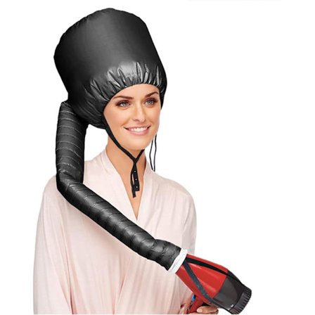 Hårfön Hätta Tillbehör Justerbar Portabel Hårfön med Hätta för Hårstyling, Hårfärg, Hårinpackning och Mer - Svart