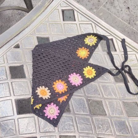 Virkad huvudduk Triangelscarf 5 5