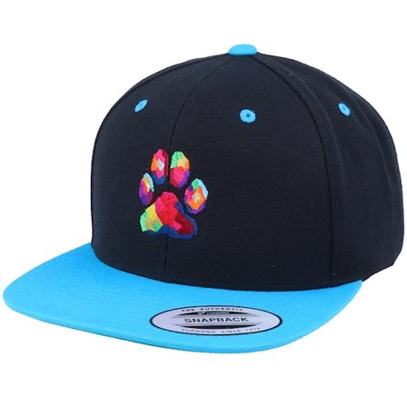 Iconic - Schwarz snapback Cap - Dog Paw Colors Black/Teal Snapback @ Hatstore