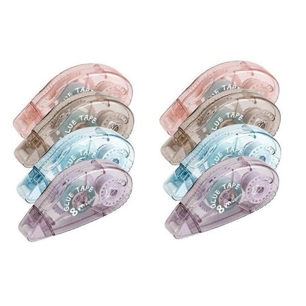Dubbelsidig Tejp Roller - 8-pack Självhäftande Scrapbook Lim Tejp Runner Roller (8mm X 64m)