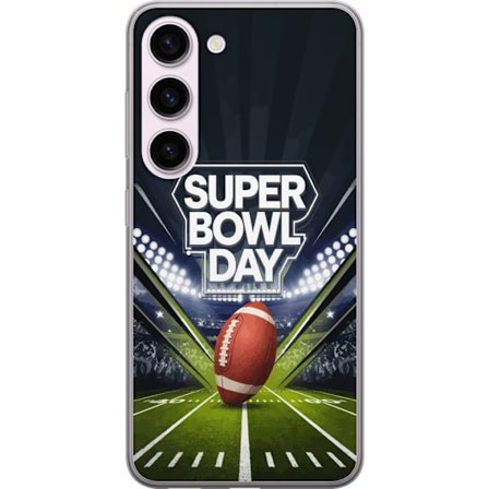 Yhteensopiva Puhelinkuori Samsung Galaxy S23 Super Bowl Day juliste, jossa amerikkalainen jalkapallo valaistuksella varustetulla areenalla dramaattise