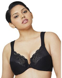 Bøjle-BH Frontlukket Sort - B110 - Glamorise