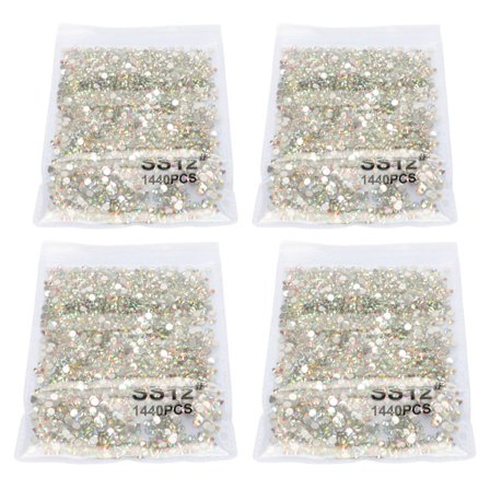 5760PCS Krystal Rhinestones Udsøgt Skæring Flad Bagside Runde Rhinestones til DIY Håndværk Smykker Dekoration