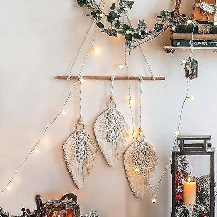 Veggdekorasjon, Vevd Veggdekorasjon, Veggdekorasjon, Veggpynt, Håndlaget Hjemmeinnredning, 4095cm, Beige Hvit