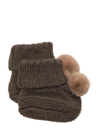 Nbmwrilla Wool Knit Slippers W/Dot Xxii Brown Name It