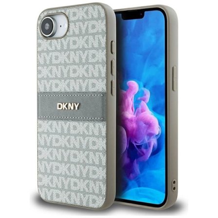DKNY Toista tekstuuri kuvio tonal raita iPhone 16e tapauksessa - Beige