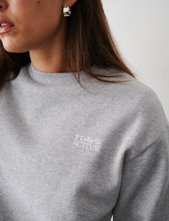 7 DAYS Active Organic Fitted Crewneck - Grey - S