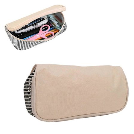 Stor Kapacitet Lærred Penalhus til Studerende - Gul