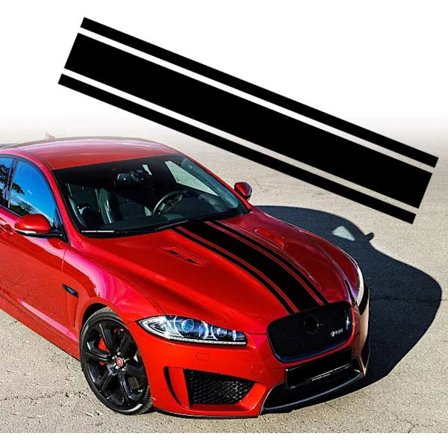 (Musta) 49" x 8.7" Auton Konepellin Raita Tarra Racing Raidat Korin Sivutarra Konepellin Raita Tarra Vinyyli Raita Tarra Koristele Auto
