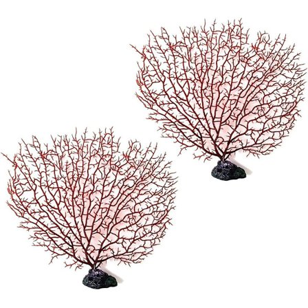 Dekorativt akvarium Akvarium dekorativ korall Konstgjorda korallväxter (Rött korallträd, 2 st.)