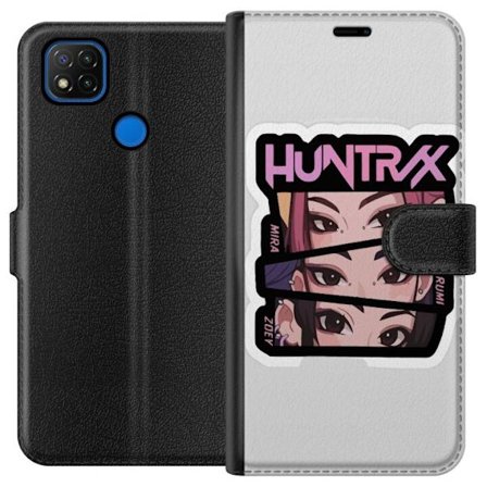 Yhteensopiva Lompakkokotelo Xiaomi Redmi 9C K-pop-inspiroitunut futuristinen tyttöryhmä neonvaloissa ja kosminen sci-fi-kohtaus