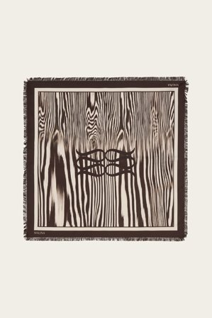 Malina - Seiden twill fransenschal 65x65 - One Size - Moire