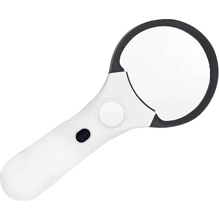 3x 45x Käsikäyttöiset lukulasit valaistut kevyet korujen suurennuslasit 3 LED-valolla 1 UV-valolla Fidentificationwhite + Black1pcs