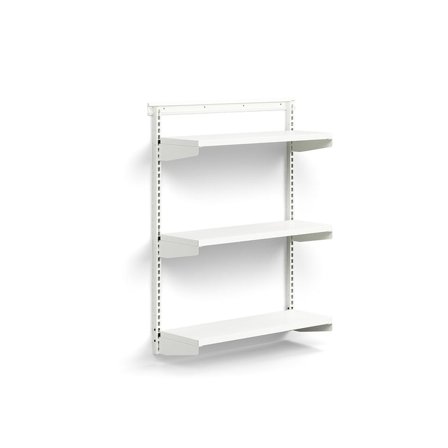 Wall shelving RELY, basic unit, sheet metal shelves, 1221x900x300 mm, white