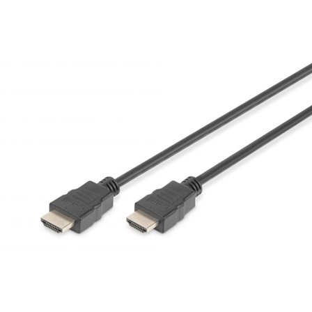 DIGITUS HDMI Standardanslutningskabel, typ AM/M, 2,0 m, med Ethernet, Full HD, guld, svart_MGF
