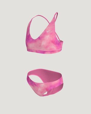 Nike Nike Watercolour Lace Up Bikini Set Rosa Badkläder/Badrockar Tjej - Kids Brand Store