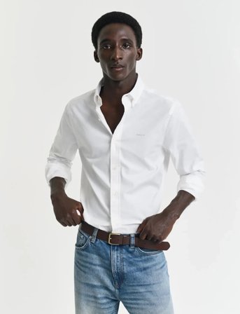 GANT Slim Pinpoint Oxford Shirt - White - XL