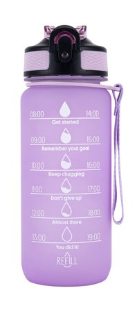 Elevate Motivations Vandflaske 600 ml Light Purple, Sport & Velvære, Drikkedunke & Shakers, Drikkedunke
