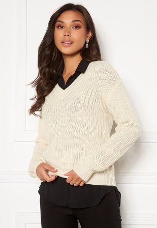 JDY Nola Justy L/S V-Neck Eggnog Klær