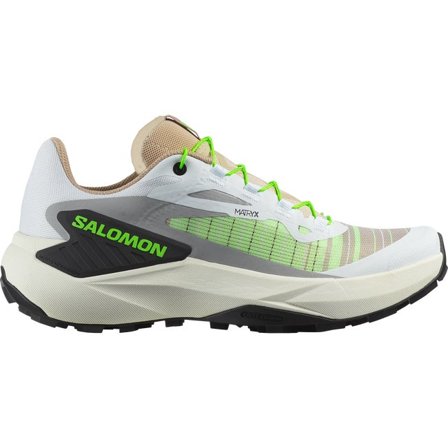 Salomon - Dámské - Dámská obuv pro trailový běh Genesis - White / Oxford Tan / Green Gecko